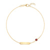 1 Nameplate & 1 Petite Garnet Bracelet in 14k Gold (January)