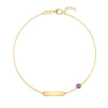 1 Nameplate & 1 Petite Amethyst Bracelet in 14k Gold (February)