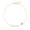 1 Nameplate & 1 Petite Emerald Bracelet in 14k Gold (May)