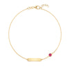 1 Nameplate & 1 Petite Ruby Bracelet in 14k Gold (July)