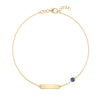 1 Nameplate & 1 Petite Sapphire Bracelet in 14k Gold (September)