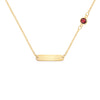 1 Nameplate & 1 Petite Garnet Necklace in 14k Gold (January)