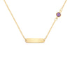 1 Nameplate & 1 Petite Amethyst Necklace in 14k Gold (February)