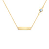 1 Nameplate & 1 Petite Aquamarine Necklace in 14k Gold (March)
