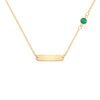 1 Nameplate & 1 Petite Emerald Necklace in 14k Gold (May)