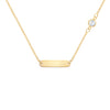 1 Nameplate & 1 Petite Moonstone Necklace in 14k Gold (June)