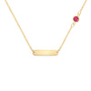 1 Nameplate & 1 Petite Ruby Necklace in 14k Gold (July)
