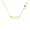 1 Nameplate & 1 Petite Peridot Necklace in 14k Gold (August)