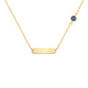 1 Nameplate & 1 Petite Sapphire Necklace in 14k Gold (September)