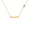 1 Nameplate & 1 Petite Nantucket Blue Topaz Necklace in 14k Gold (December)