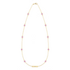 Pink Awareness WARRIOR & 10 Petite Pink Sapphire Necklace in 14k Gold