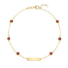 1 Nameplate & 6 Petite Garnet Bracelet in 14k Gold (January)