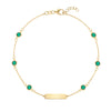 1 Nameplate & 6 Petite Emerald Bracelet in 14k Gold (May)