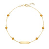 1 Nameplate & 6 Petite Citrine Bracelet in 14k Gold (November)