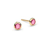 Pink Tourmaline Birthstone Stud Earrings in 14k Yellow Gold
