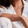 1 Letter & 1 Grand Moonstone Adelaide Mini Bracelet in 14k Gold (June)