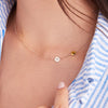 1 Letter & 1 Grand Citrine Adelaide Mini Necklace in 14k Gold (November)