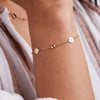 3 Letter & 2 Petite Birthstone Bracelet in 14k Gold