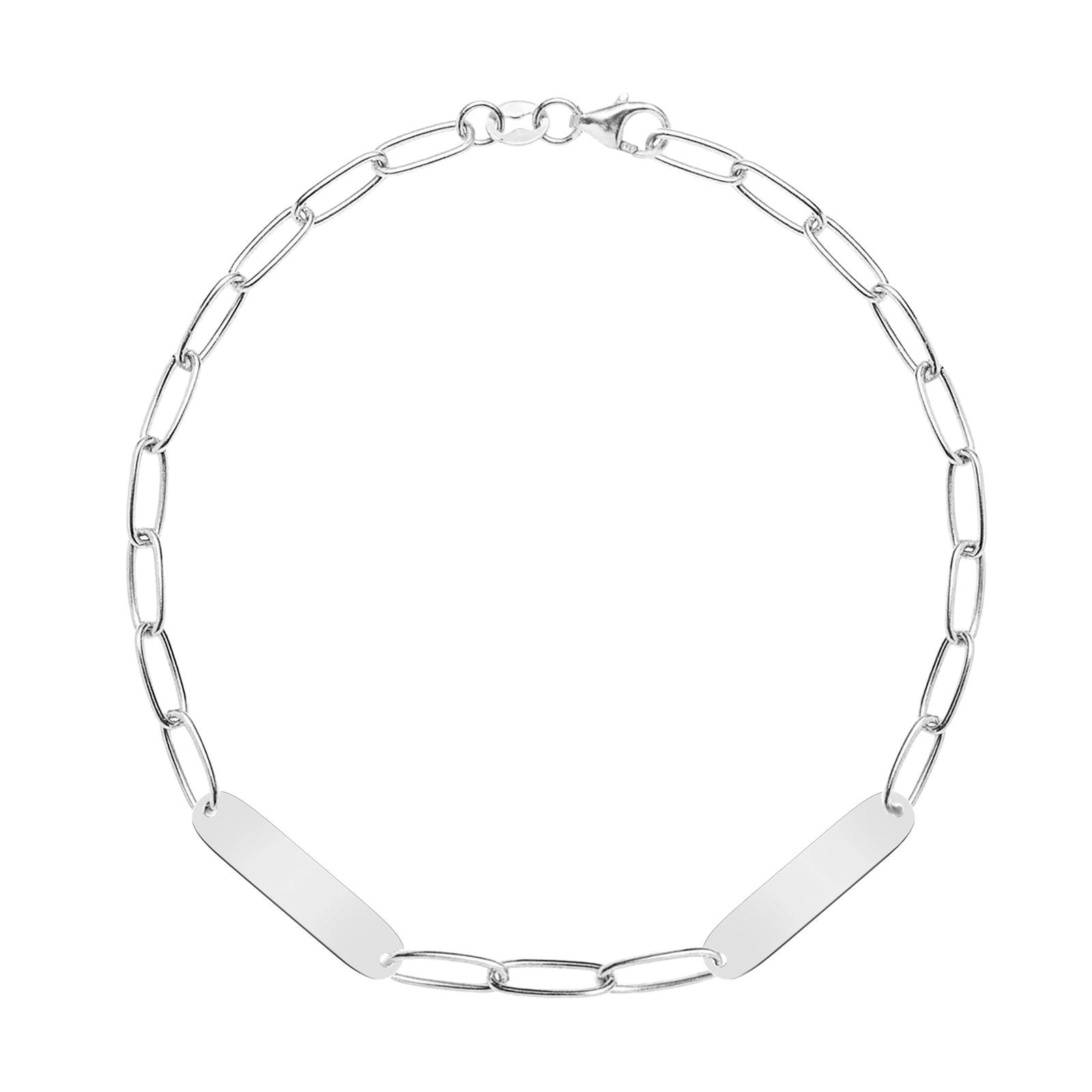 Large 2 Nameplate Bracelet on Adelaide in 14k Gold
