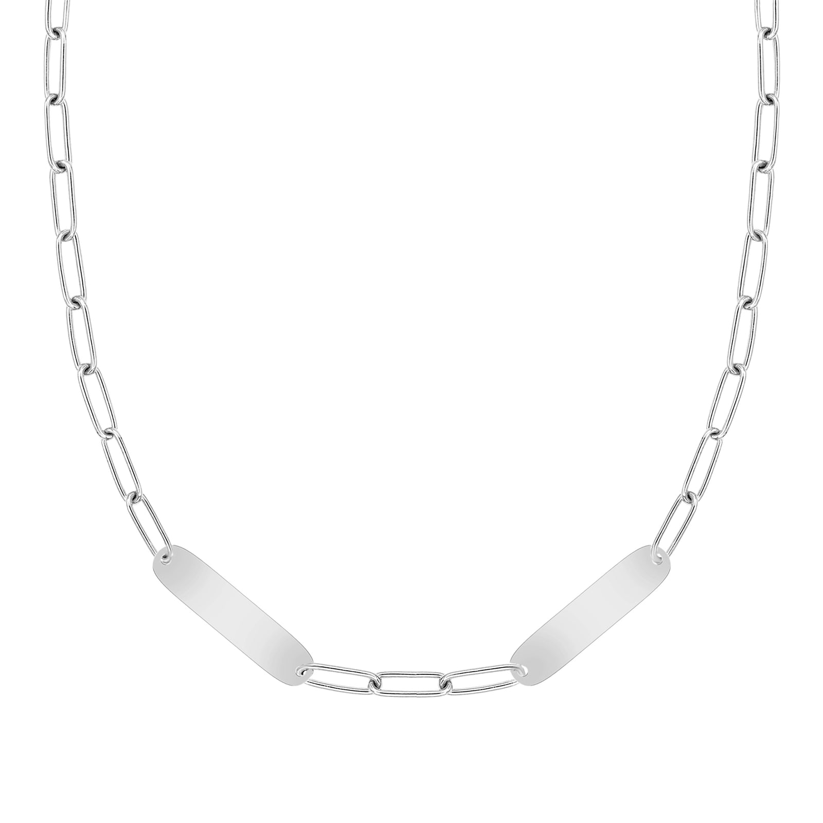 Large 2 Nameplate Necklace on Adelaide in 14k Gold