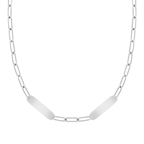Large 2 Nameplate Necklace on Adelaide in 14k Gold - White Gold