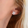 Greenwich Flower Opal & Diamond Earrings in 14k Gold (October)