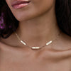 Large 3 Nameplate Necklace on Adelaide in 14k Gold
