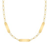 Large 3 Nameplate Necklace on Adelaide in 14k Gold