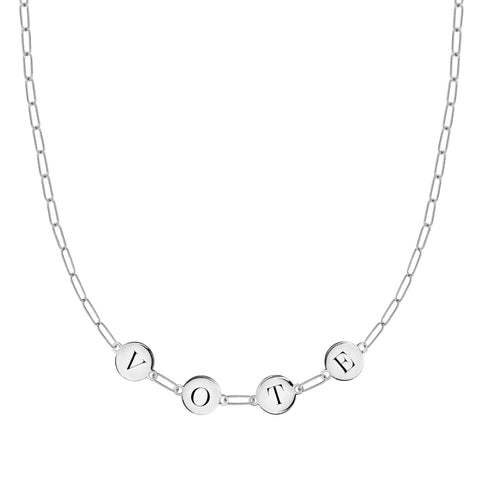 VOTE Necklace on Adelaide Mini in 14k Gold - White Gold