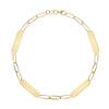 Large 4 Nameplate Bracelet on Adelaide in 14k Gold