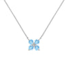 Greenwich 4 Nantucket Blue Topaz & Diamond Necklace in 14k Gold (December)