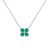 Greenwich 4 Emerald & Diamond Necklace in 14k Gold (May)