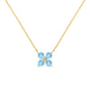 Greenwich 4 Nantucket Blue Topaz & Diamond Necklace in 14k Gold (December)