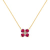 Greenwich 4 Ruby & Diamond Necklace in 14k Gold (July)