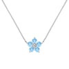 Greenwich Flower Nantucket Blue Topaz & Diamond Necklace in 14k Gold (December)