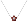 Greenwich Flower Garnet & Diamond Necklace in 14k Gold (January)