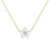 Personalized Greenwich Flower Birthstone & Diamond Necklace in 14k Gold