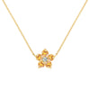 Greenwich Flower Citrine & Diamond Necklace in 14k Gold (November)