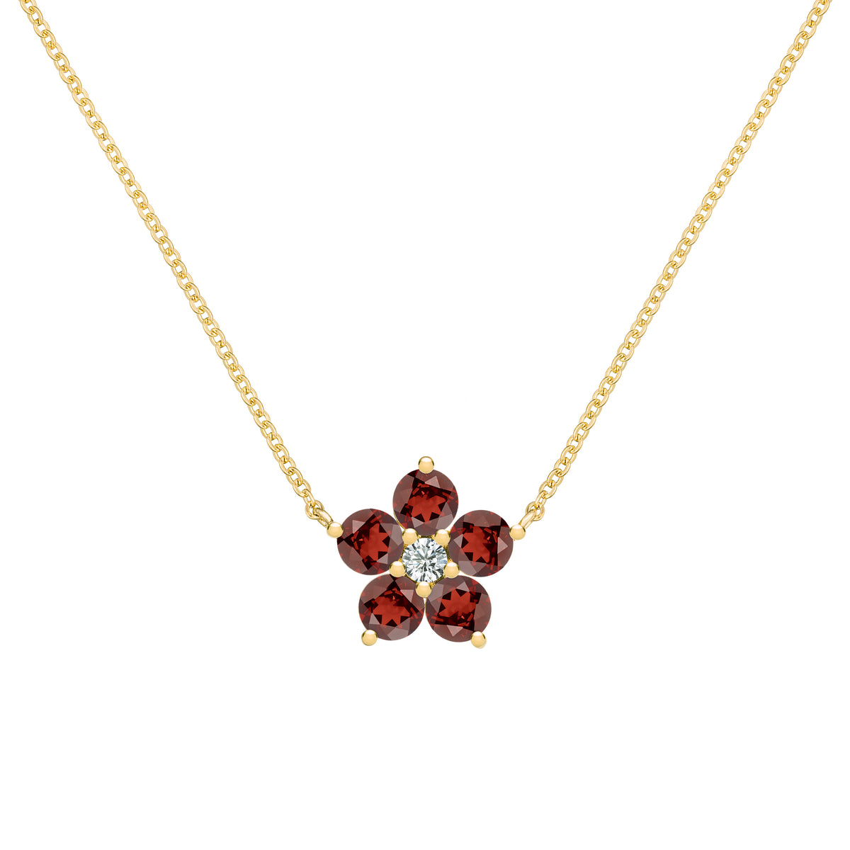 Yellow Gold Square Rhodolite Garnet Necklace | A. T. Thomas Jewelers |  Jewelry Store | Lincoln, NE