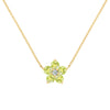 Greenwich Flower Peridot & Diamond Necklace in 14k Gold (August)