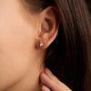 Greenwich Solitaire Opal & Diamond Earrings in 14k Gold (October)