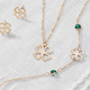 Flat Clover Pendant with Classic Chain in 14k Gold