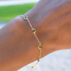 Bayberry 7 Peridot Bracelet in 14k Gold (August)