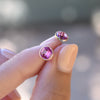 Grand Pink Sapphire Stud Earrings in 14k Gold (October)