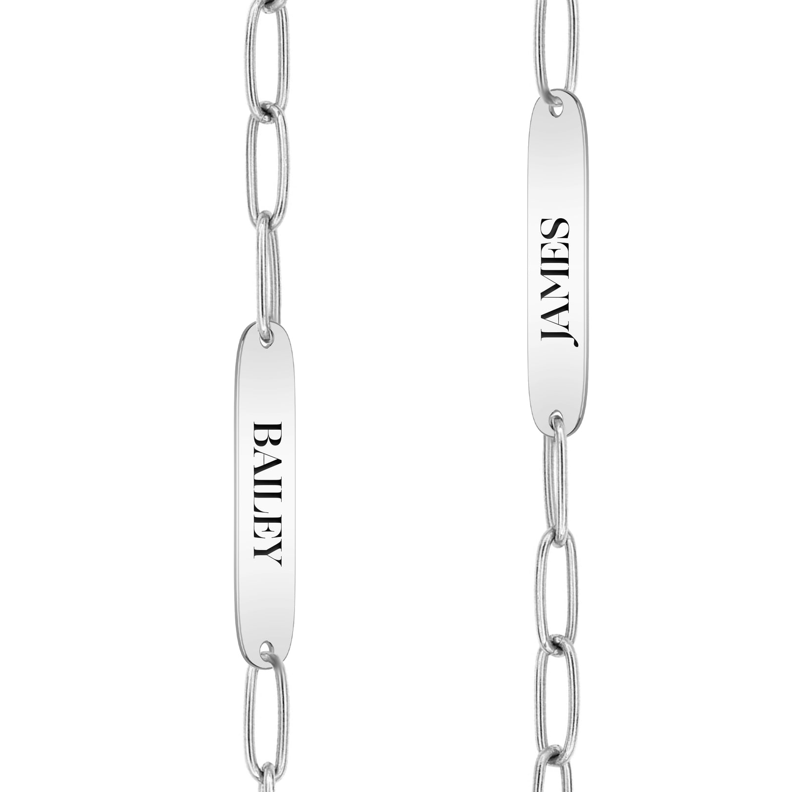 Large 3 Nameplate Necklace on Adelaide in 14k Gold