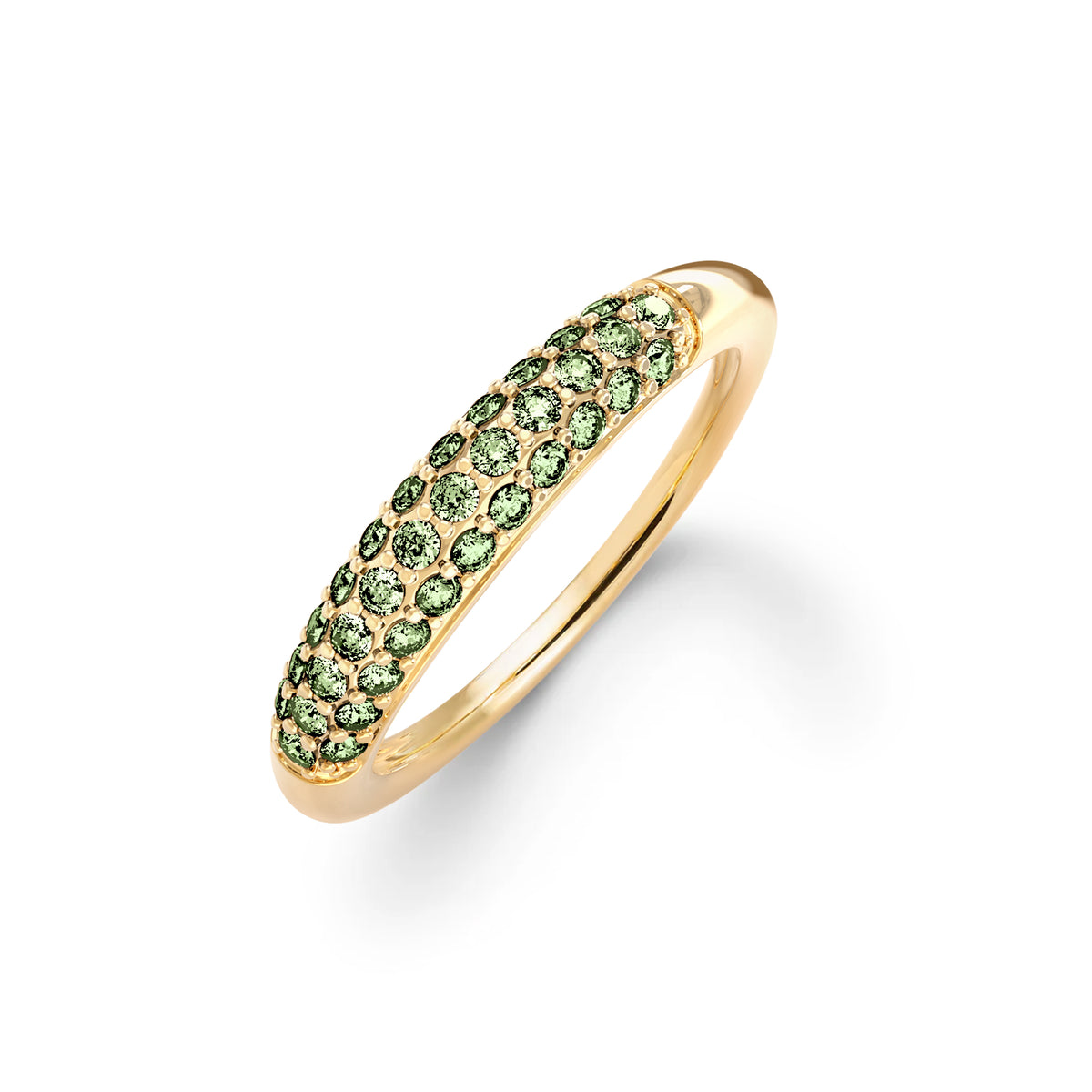 Adelaide Pavé Pistachio Diamond Ring in 14k Gold