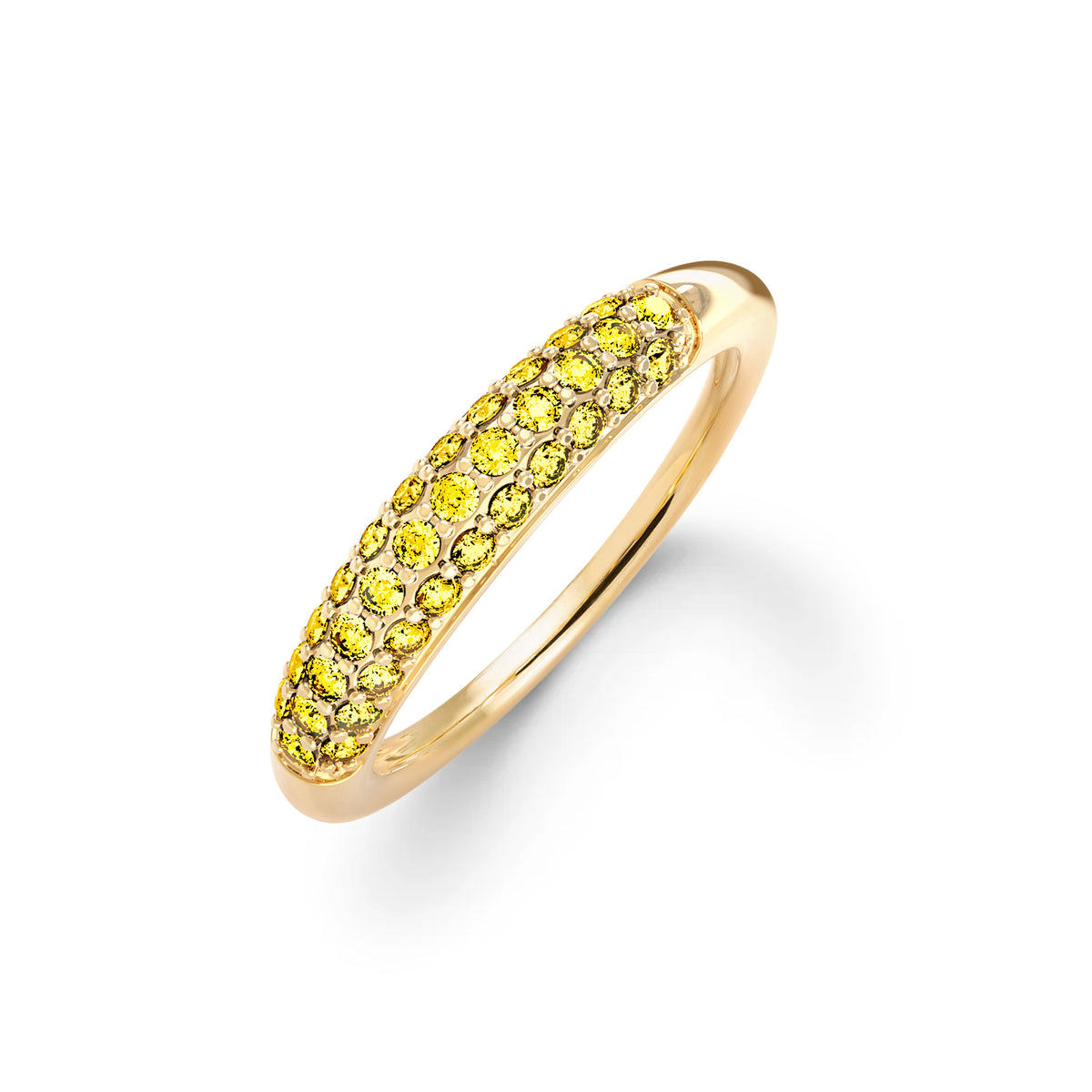 Adelaide Pavé Canary Diamond Ring in 14k Gold (November)