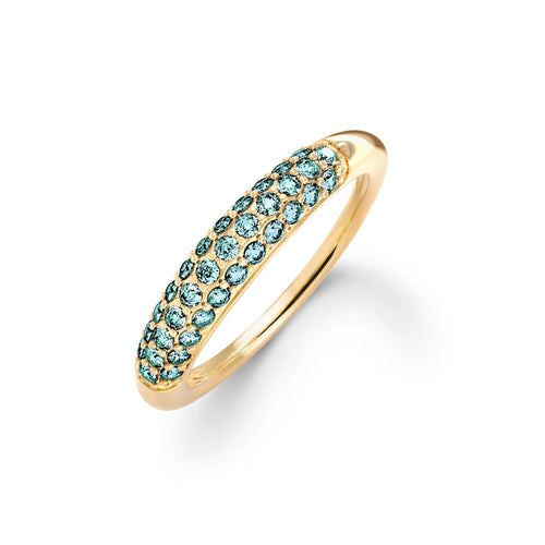 Adelaide Pavé Marine Diamond Ring in 14k Gold
