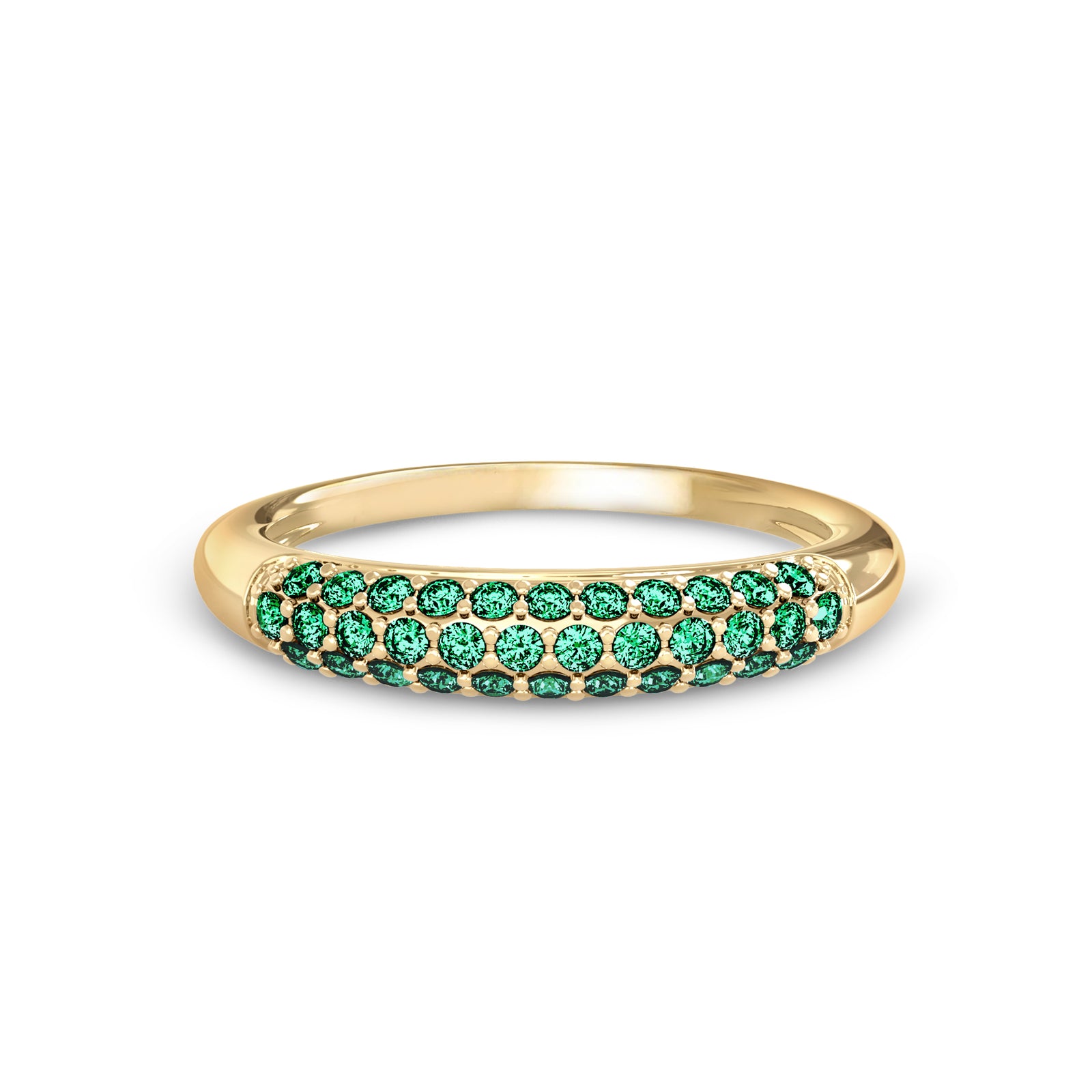 Adelaide Pavé Emerald Ring in 14k Gold (May)