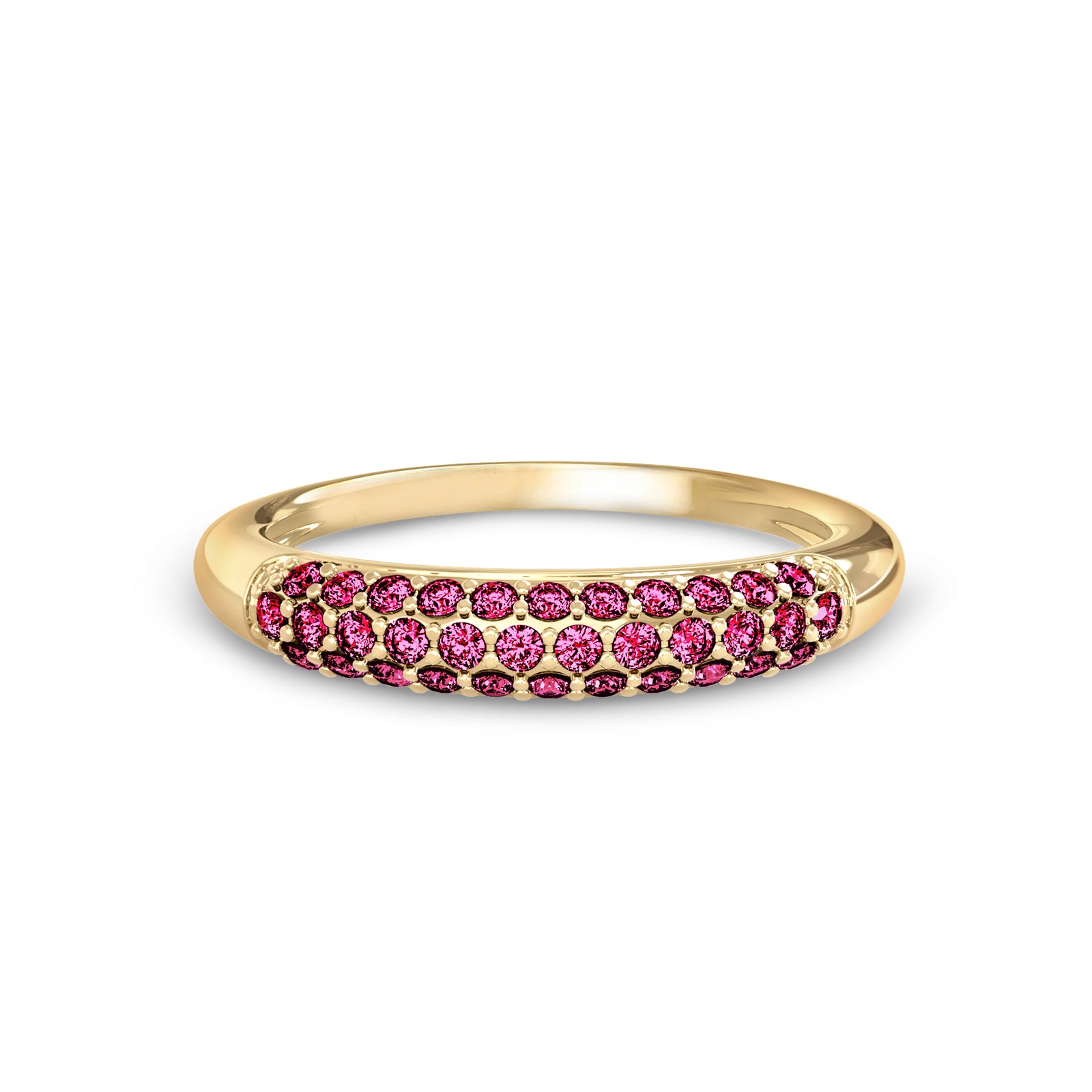 Adelaide Pavé Ruby Ring in 14k Gold (July)